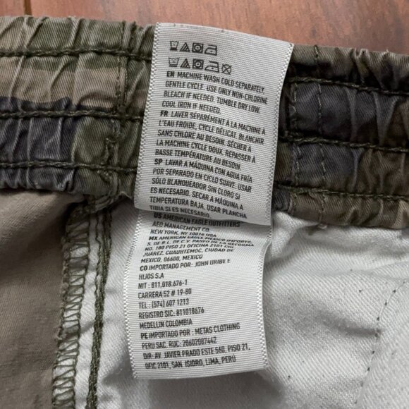 American Eagle Cargo Shorts Mens Size XL Flex Stretch Drawstring Green Camo - Picture 5 of 5